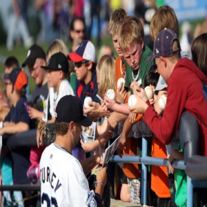 Signing baseballs