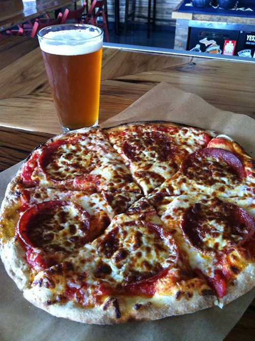 Pizza and Beer at Harmony Brewing Company in Grand Rapids