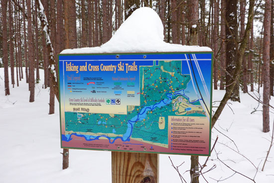 Hemlock Crossing Park trails sign
