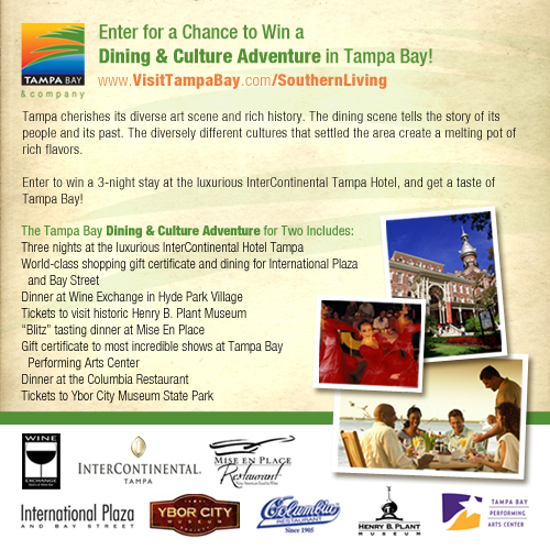 Enter to Win a Dining and Culture Trip to Tampa Bay! Enter to Win a Dining and Culture Trip to Tampa Bay!