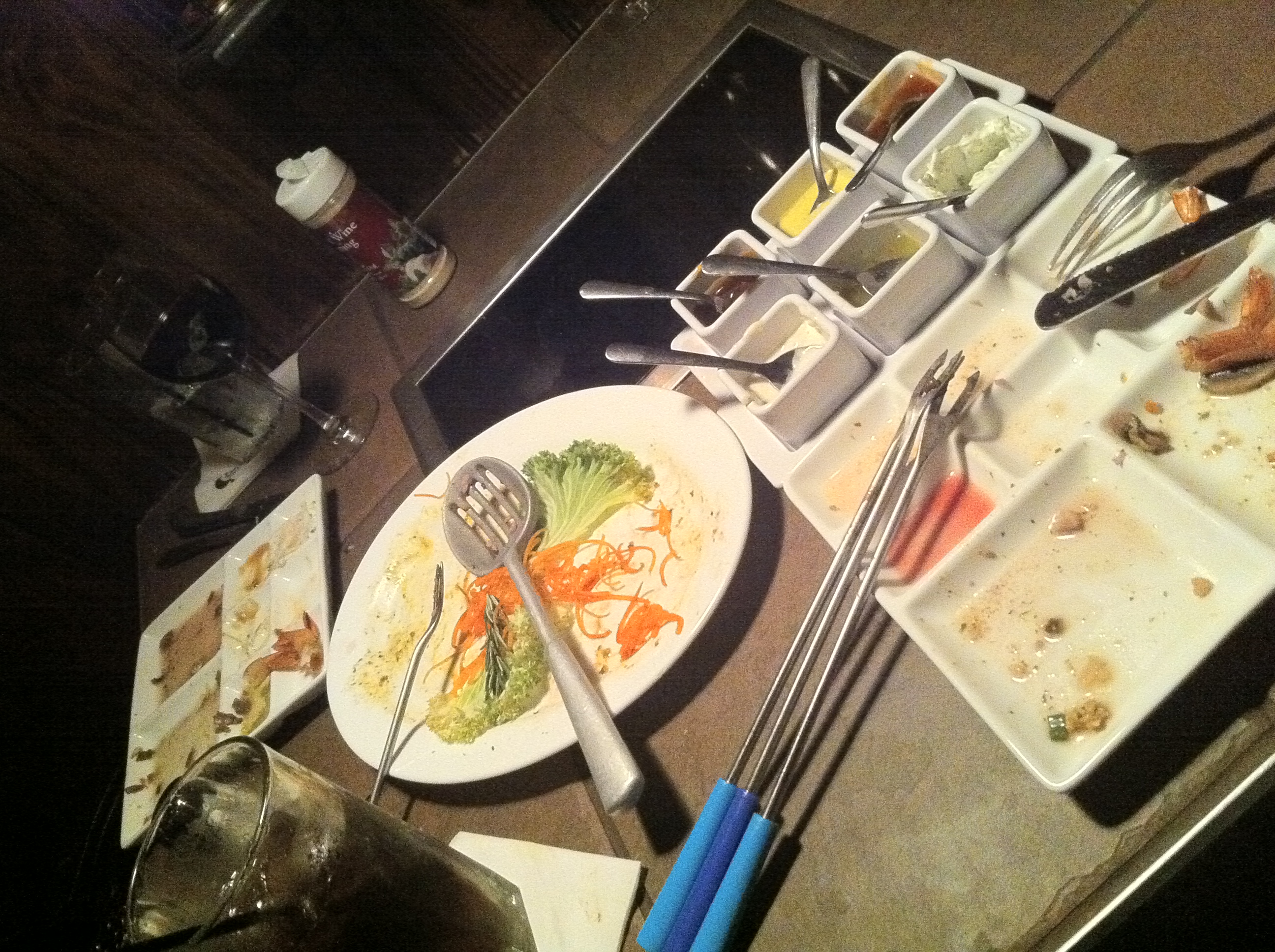 This is hwat your table looks like afterwards at theMelting Pot of Tampa This is hwat your table looks like afterwards at theMelting Pot of Tampa