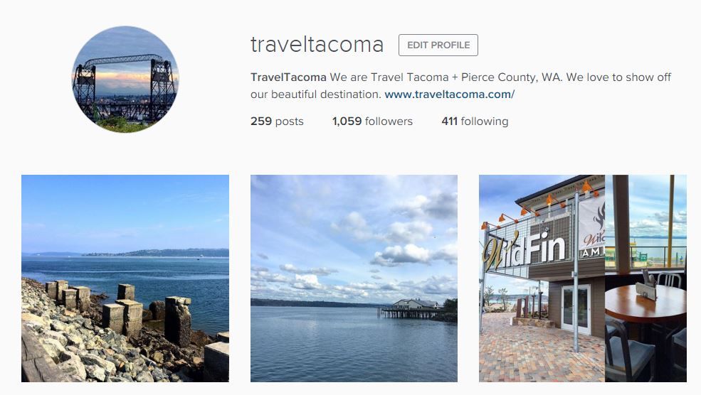 Visit Tacoma-Pierce County Instagram account
