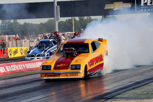 Nostalgic drag racers will converge on Lucas Oil Raceway on Saturday for the inaugural Indy Quarter-Mile Classic. (Photo courtesy of Lucas Oil Raceway Facebook page)