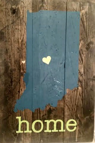One of the many project choices. Indiana Home Sign Board and Brush