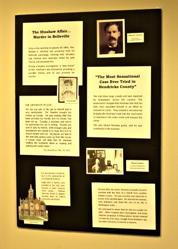The Hinshaw Trial, one of many exhibits at the Hendricks County Historical Museum, brought many to Hendricks County. Hendricks County Historical Museum of the Hinshaw Trial in Hendricks County, Indiana