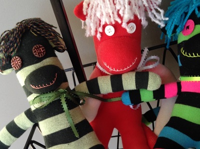 These adorable sock critters would make the perfect gift for any little one. Sock critters at Art Sanctuary in Martinsville, Indiana