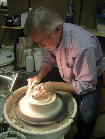 If you're lucky, you may stumble upon an artist in action along the trail like this one at the Art Sanctuary. Art Sanctuary in Martinsville, Indiana