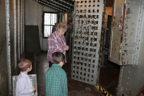 Museum visitors can go inside the original jail cells. Visitors can go inside the original jail cells at the Hendricks County Historical Museum in Danville, Indiana