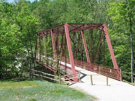 The views at McCloud can be breathtaking. Historic iron truss bridge at McCloud Nature Park, North Salem, Indiana