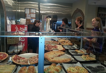 With lunch options like this that are ready to serve, Sal's lunch counter should become quite popular. Sal's Famous Pizzeria, Brownsburg, Indiana