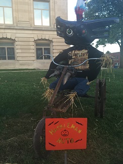 Local business shows off their creative side with their Scarecrow Display. Danville, Scarecrow Display, Scarecrow Festival, Indiana