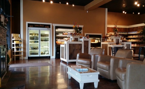 The Beehive in Danville is a great place to find warm drinks and a snack to power you through your holiday light adventure. Interior of the Beehive Market Cafe Danville Fireplaces and Chairs