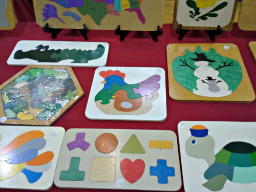 Handmade wooden puzzles are just one of the many great items for sale at local craft shows. Holiday craft shows abound in November and December in Hendricks County, Indiana.