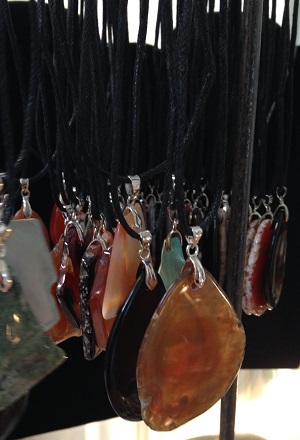 FROGS in Pittsboro has a variety of necklaces that any teen would enjoy. Rock necklaces at FROGS in Pittsboro, Indiana