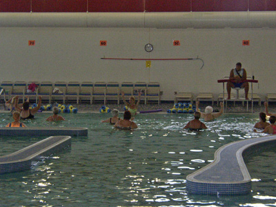 Enjoy some low-impact indoor recreation such as water aerobics at Plainfield's Recreation & Aquatic Center. Water aerobics at Richard A Carlucci Recreation and Aquatics Center in Plainfield, Indiana