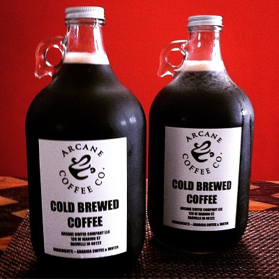 Try the newest sensation, cold-brewed coffee in growlers. Arcane Coffee Growlers, Danville, Indiana