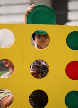 Giant board games will come to life as part of the Fair on the Square festivities. Giant Connect Four game in Danville, Indiana