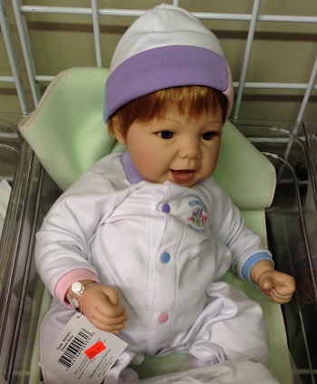 It is amazing how lifelike these baby dolls are. Lee Middleton Newborn Nursery baby doll from Main Street Dolls n More in Brownsburg, Indiana