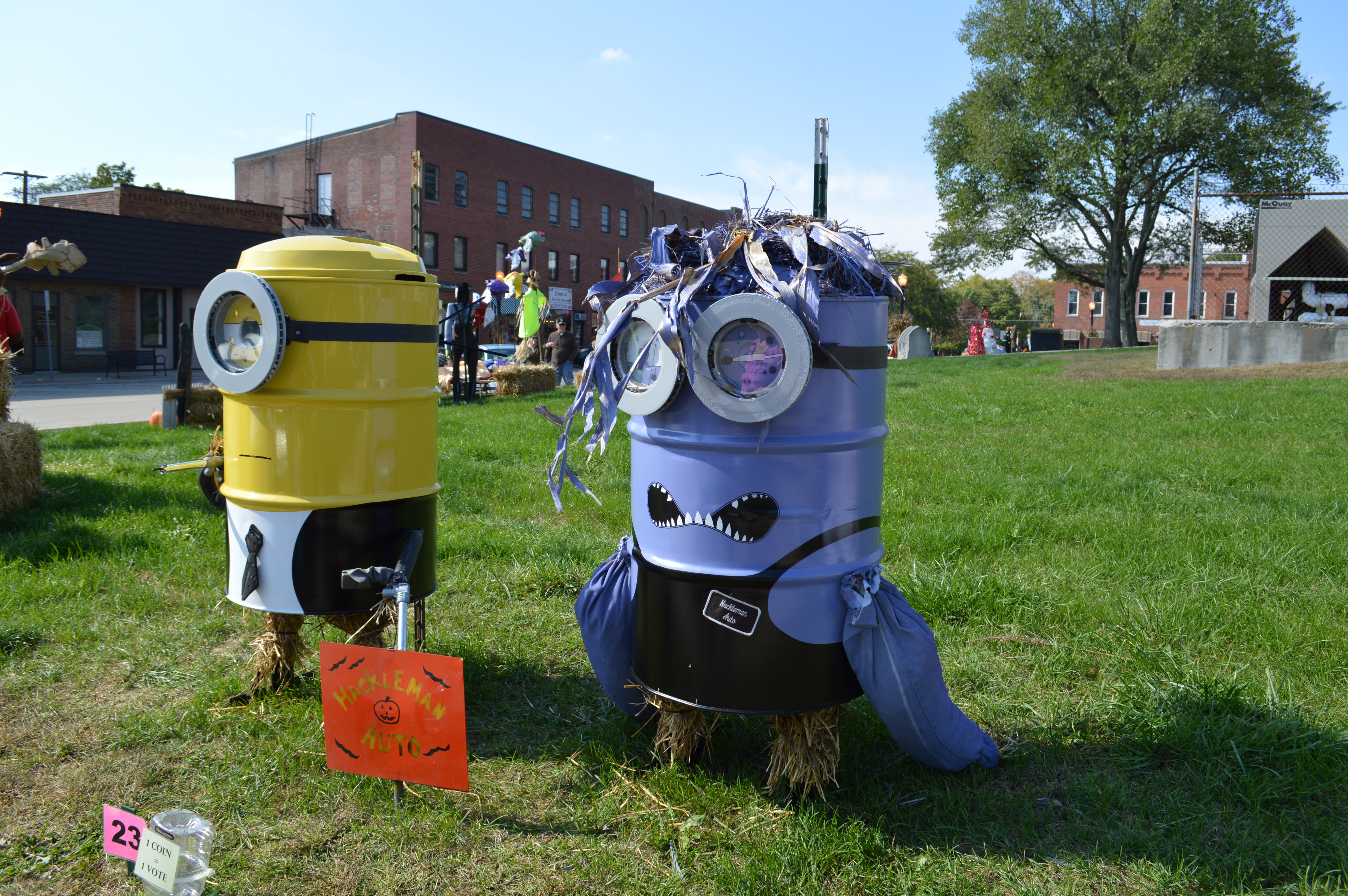 You'll find scarecrows all over the Hendricks County Courthouse lawn in Danville for the Scarecrow Festival on Oct. 3. You'll find scarecrows all over the Hendricks County Courthouse lawn in Danville, Indiana, for the Scarecrow Festival on Oct. 3.