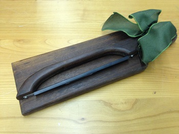You can find this handmade bow-shaped bread knife and cutting board at Gallery on the Square in Danville. Bread knife and cutting board at Gallery on the Square in Danville, Indiana