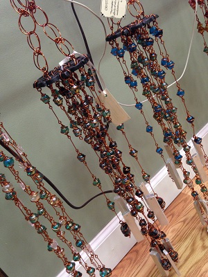 Handmade windchimes that can be found at Fleurs de Beausoleil. Handmade windchimes that can be found at Fleurs de Beausoleil in Coatesville, Indiana.