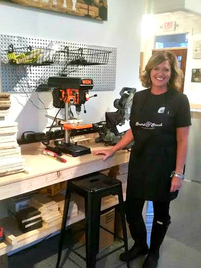Studio manager and instructor Debbie House Board and Brush Owner, Brownsburg, Indiana
