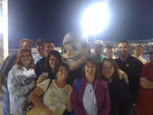3 Rivers Federal Credit Union Employees enjoying a night off with Johnny Tincap at Parkview Field