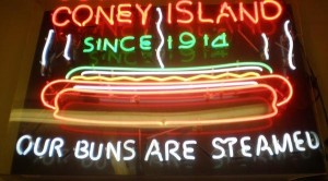 Coney Island's famous Coney Dogs are always served on steamed buns.