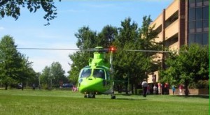 Samaritan helicopter just coming in for a landing
