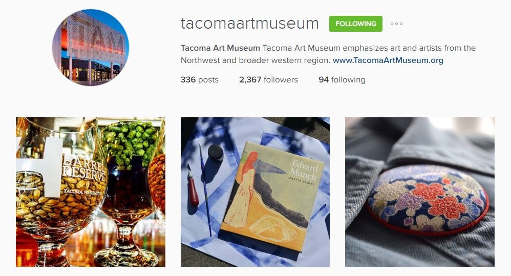 Tacoma Art Museum Instagram
