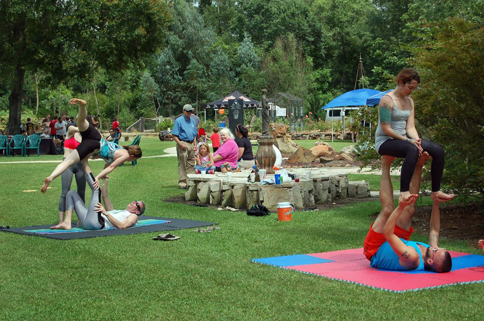 Acro Yoga at the Beaumont Maypole Festival