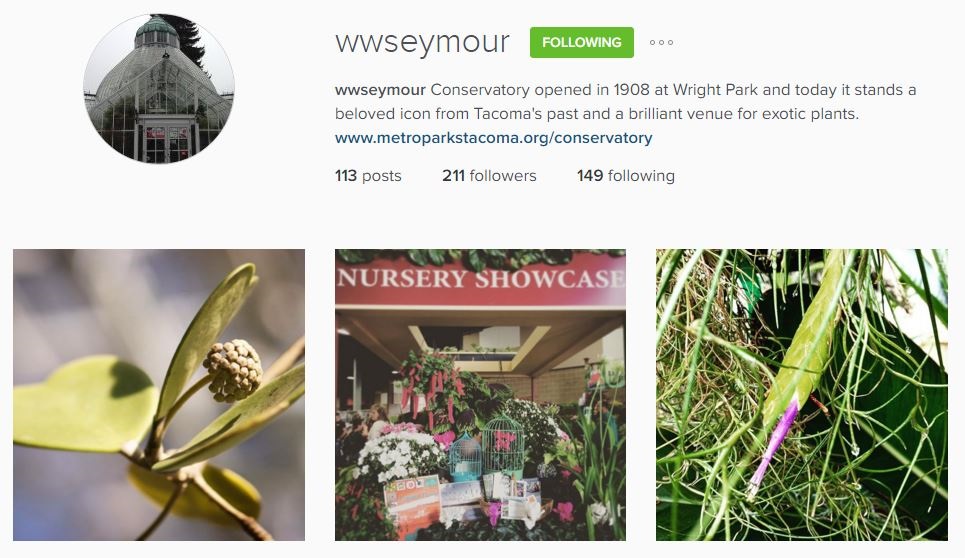 WW Seymour Conservatory Instagram