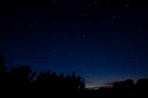 After sunset, the stars are beautifully visible over McCloud Nature Park, which—thanks to its rural location—is one of the best places in Hendricks County for stargazing.