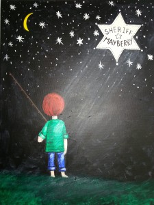 Artists of all skill levels and experience will recreate this neat Mayberry-themed painting of Opie and Paint and Sip on May 1 and 3.