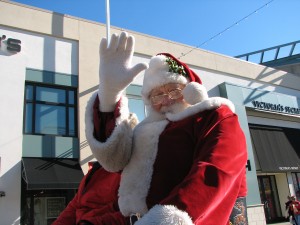 Santa arriving for the annual holiday celebration at Metropolis Mall.