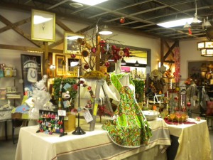 Finer Things does a wonderful job of creatively displaying their merchandise.