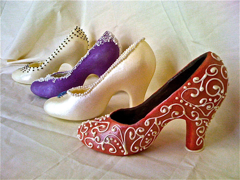 This Size 6, high-heeled shoes have been tough to keep on the shelves at Confection Delights. Each is made from about 14 ounces of chocolate.