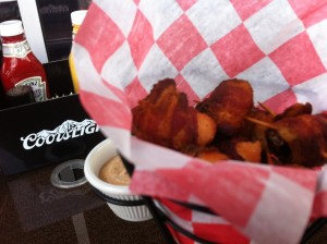 Nedreck rumaki, one of B Squared's specialities. Trust me- these are delicious!