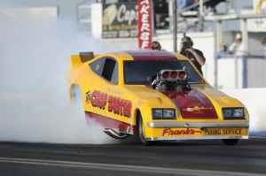 Ron Capps will drive Frank & Debra Ousley’s “Crop Duster” 1977 Chevy Monza. Photo courtesy of Marc Gewertz.
