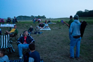 A park naturalist gives the crowd some tips for viewing the Perseid Meteor Shower at McCloud Nature Park.