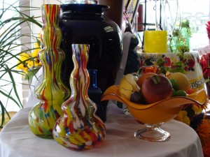 Unique glass items can be found at Flowers and Treasures.