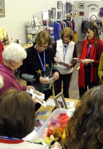 Shirley Adams leads a group through one of her fiber art workshops.