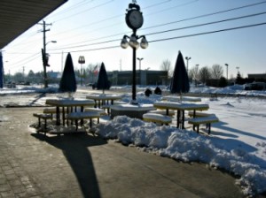 When the weather is better, Hilligoss provides some nice outdoor seating to enjoy your pastry.