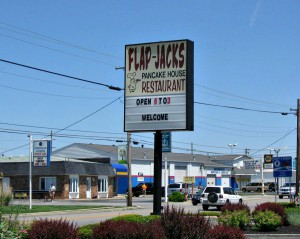You can't miss the Flap-Jacks sign on Main Street in Brownsburg.
