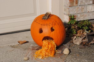 Barfing jack o'lantern