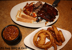 Pit Stop food with caption copy