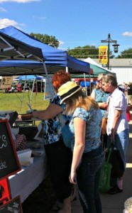 Fellow shoppers perusing the Brownsburg Farmers Market.
