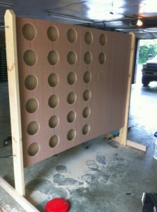 This 6-foot-tall Connect Four game during construction will be a prominent part of Game On! Downtown, June 22.