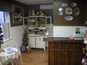 Inside Confection Delights' small, but cozy, showroom.
