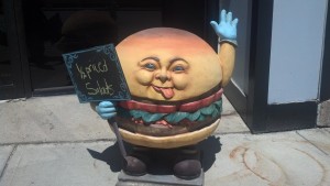 Look for the hamburger in front of Diesel's Sports Grille!